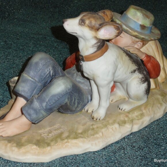 Norman Rockwell “A Boy and His Dog” Figurine Four Seasons Spring CHRISTMAS GIFT - Picture 6 of 11